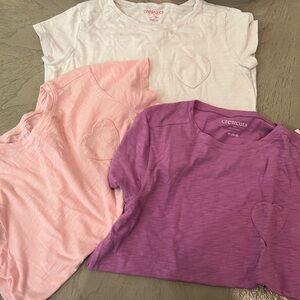 J Crew Girls heart pocket T Shirts